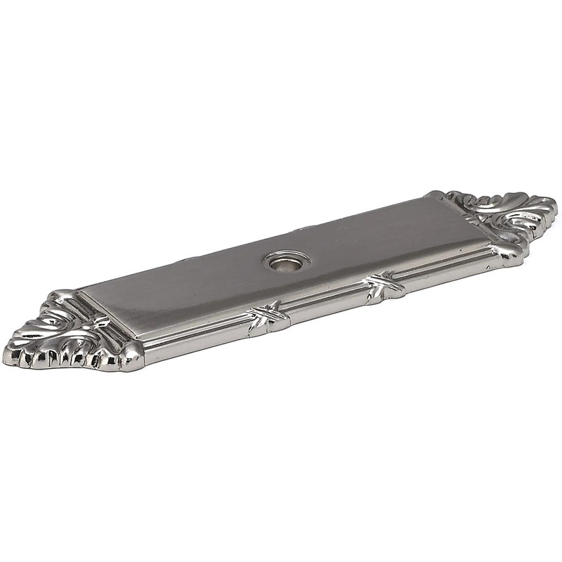 Traditional Backplate for Knob, 4-3/16" x 1-3/32", Brushed Nickel